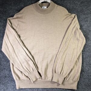 Brioni Sweater Mens 2XL 58 Brown Wool Round Neck Golf Casual Preppy Italy Made